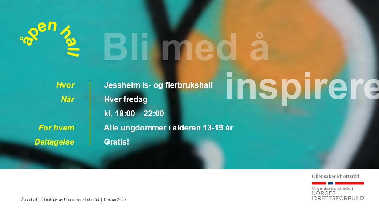 Kick Off Åpen Hall 17.10 kl. 18.00